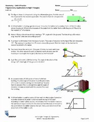 50 Trigonometry Word Problems Worksheet Answers