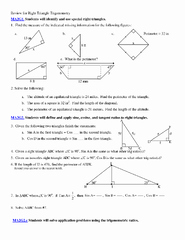 50 Trigonometry Word Problems Worksheet Answers