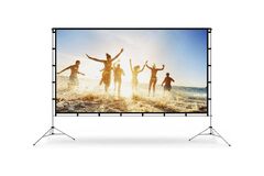 Outdoor Projector Screen Vamvo 80 Projector Screen with Stand Portable Front Movie Screen