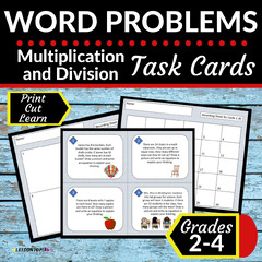 Multiplication and Division Word Problems | Math Task Cards - Classful