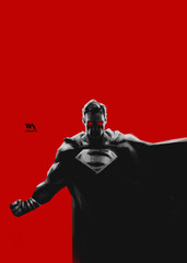 Man of Steel ( superman black suit red series background) (Superman)