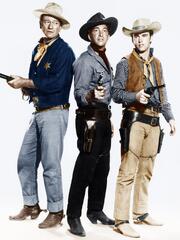 RIO BRAVO, from left: John Wayne, Dean Martin, Ricky Nelson, 1959